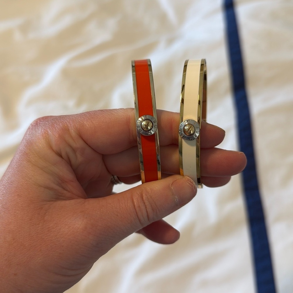 Never worn! Elegant Gold and Orange Bangle Set